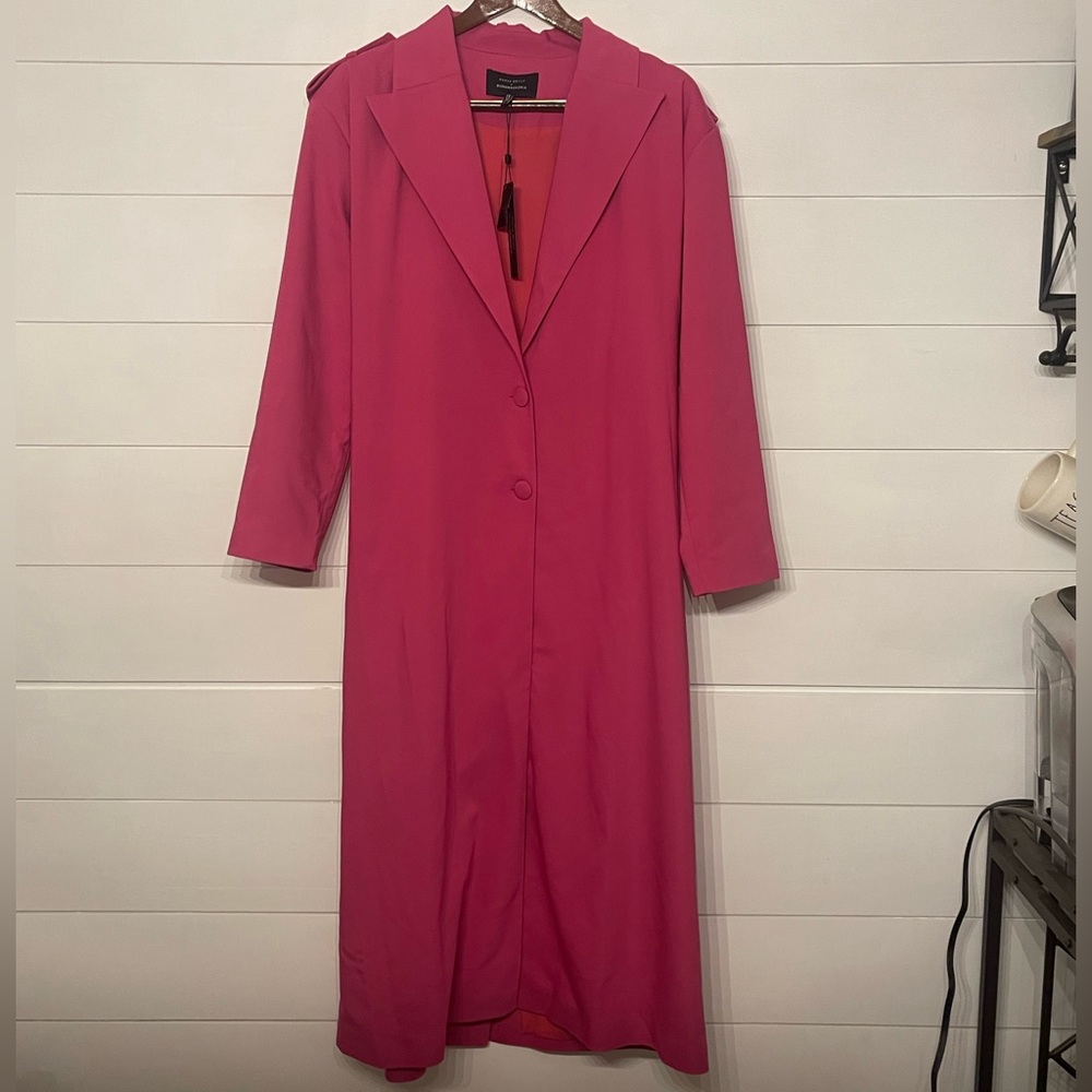 BCBG Maxazria pink trench coat